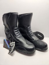 Mens 12 EUR 45 Weise Motorcycle Boots Black Leather Riding Waterproof Dintex