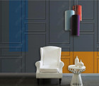 3D Modern Geometry Grey Self-adhesive Removeable Wallpaper Wall Mural
