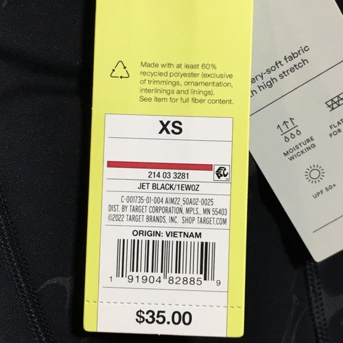 NEW High Rise Flex 7/8 Leggings Size XS Black All In Motion Side Pockets - Picture 11 of 13