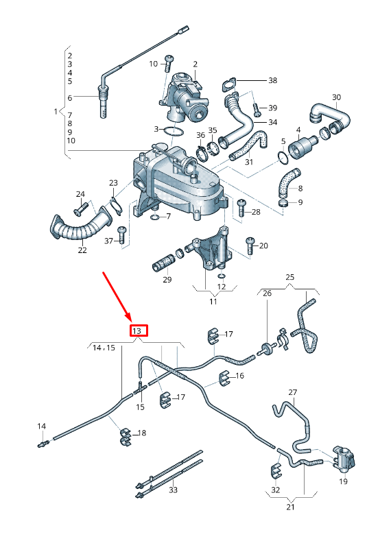 NOUVEAU TUYAU DE MOTEUR AUDI A5 SPORTBACK 8T 059131381BT ORIGINAL