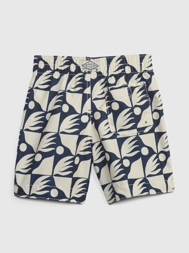 NEW $35 GAP Toddler Boys Navy & Birch Abstract Print Swim Trunks Size 5T - Picture 2 of 2