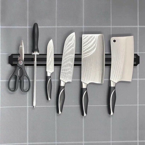 Magnetic Knife Holder Strip Rack Wall Mounted Utensil Holder Kitchen Organizer - Picture 10 of 10