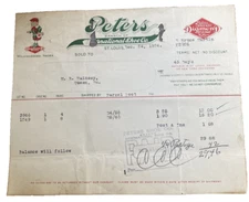 Vintage Pete's Diamond Brand International Shoe Co Billhead St Louis Missouri MO