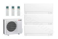 Mitsubishi Standard 3-Raum Multisplit Klimaanlage 3x 3,5 kW A++/A+ 19dB R32 WiFi