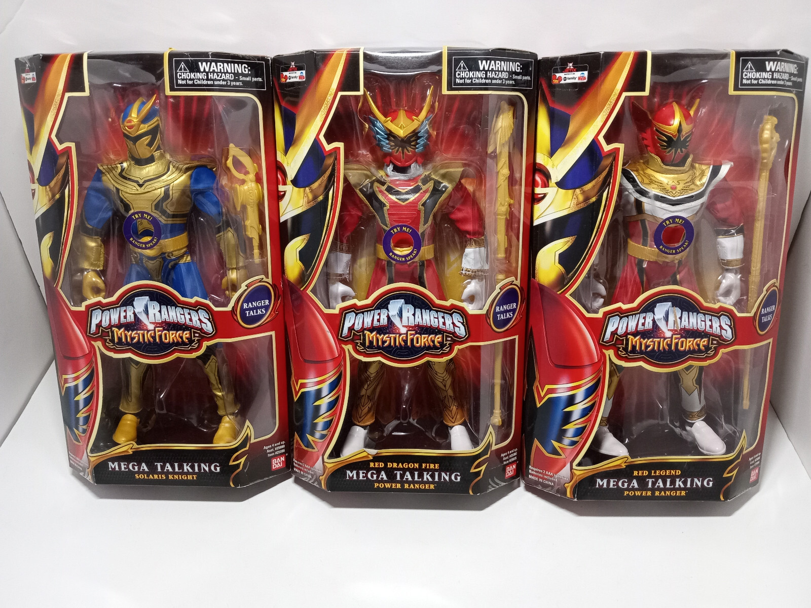 LOT 3 Power Rangers Mystic Force Talking 12" Solaris Knight Red Dragon Figures - Thumbnail 1