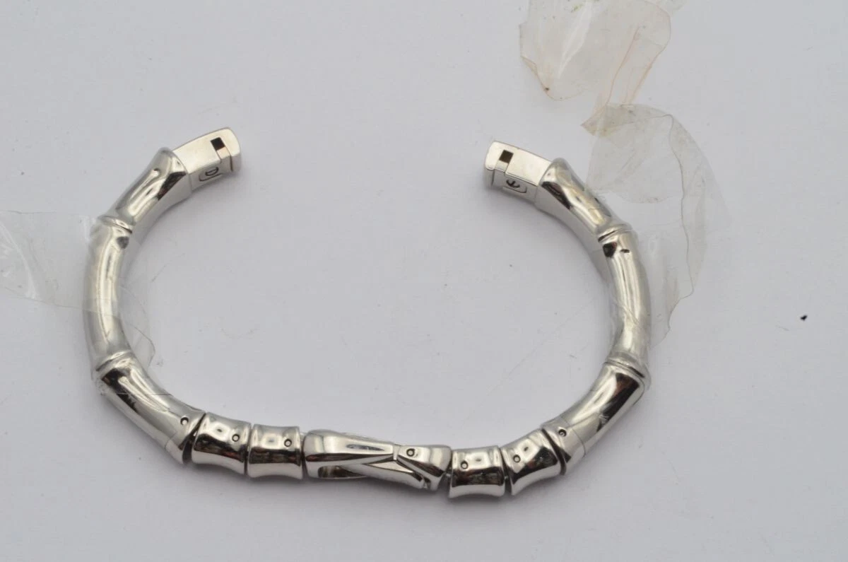 GUCCI BRACCIALE A FIBBIA VINTAGE IN ACCIAIO PER DONNE 6800L NUOVO MAI INDOSSATO