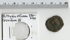 Roman Empire Bithynia, Nicea Gordian III 4 Military Standards 238-244 AD Coin