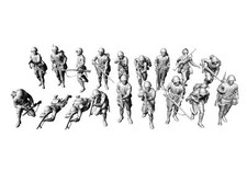 3D Printed 1/72 Soviet Red Army infantry 18-Person Group Unpainted Kit Model