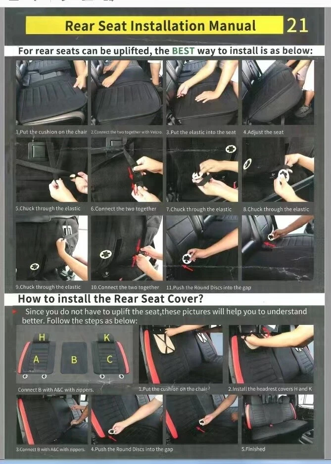 For Honda Civic 2003-2014 Full Set Car Cover PU Leather 5-Seat Cushion w/Pillows - Изображение 3 из 4