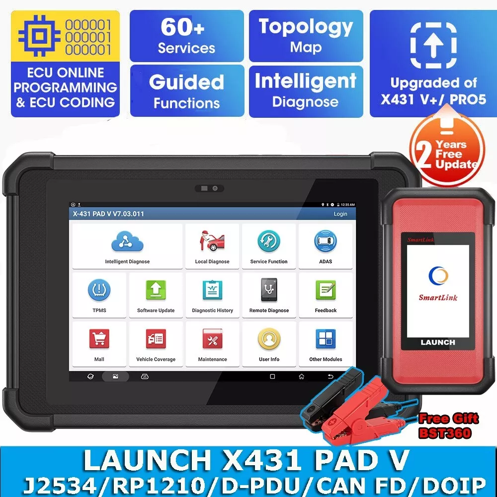 LAUNCH X431 PAD V VII OBD2 Online Programming ECU Coding Diagnostic Scanner Tool-image