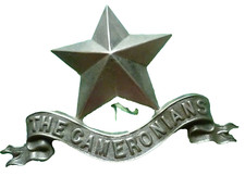 Cameronians Scottish Rifles Regiment Pipers Glengarry WW1 Badge 3 Lugs Antique