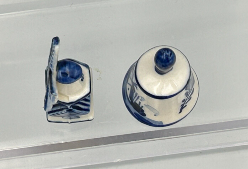 Miniature Blue Delft Style Windmill House & Windmill Bell Decorative Figurines - Picture 5 of 12