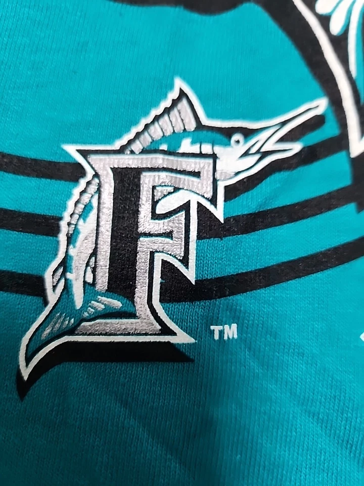 Camiseta MLB Florida Marlins 1994 Vintage Gráfica Verde Azulado Hecha en EE. UU. Mediana Rara Foto 4 de 4