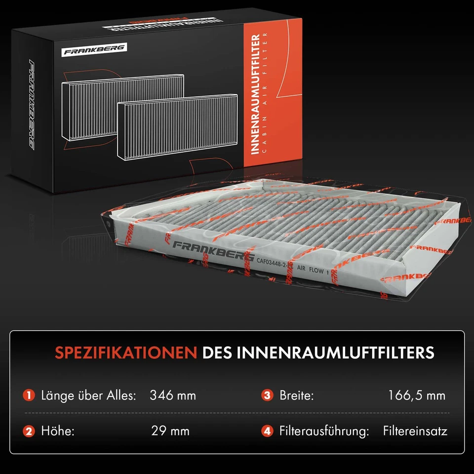 2x Filtro Antipolline Abitacolo per Peugeot 206 2L 2M 2D 2E/K 2A/C 1998-2012 - Immagine 3 di 4