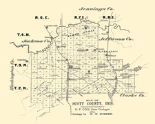 1874 Map of Scott County Indiana