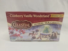 New-Celestial Seasonings Cranberry Vanilla Wonderland Tea-18 bags-Caffeine Free
