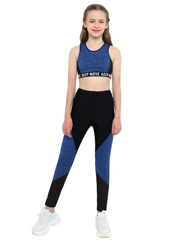 iEFiEL Reggiseno sportivo ragazza + pantaloni tuta da allenamento abbigliamento sportivo set tuta da jogging - Foto 57 di 78