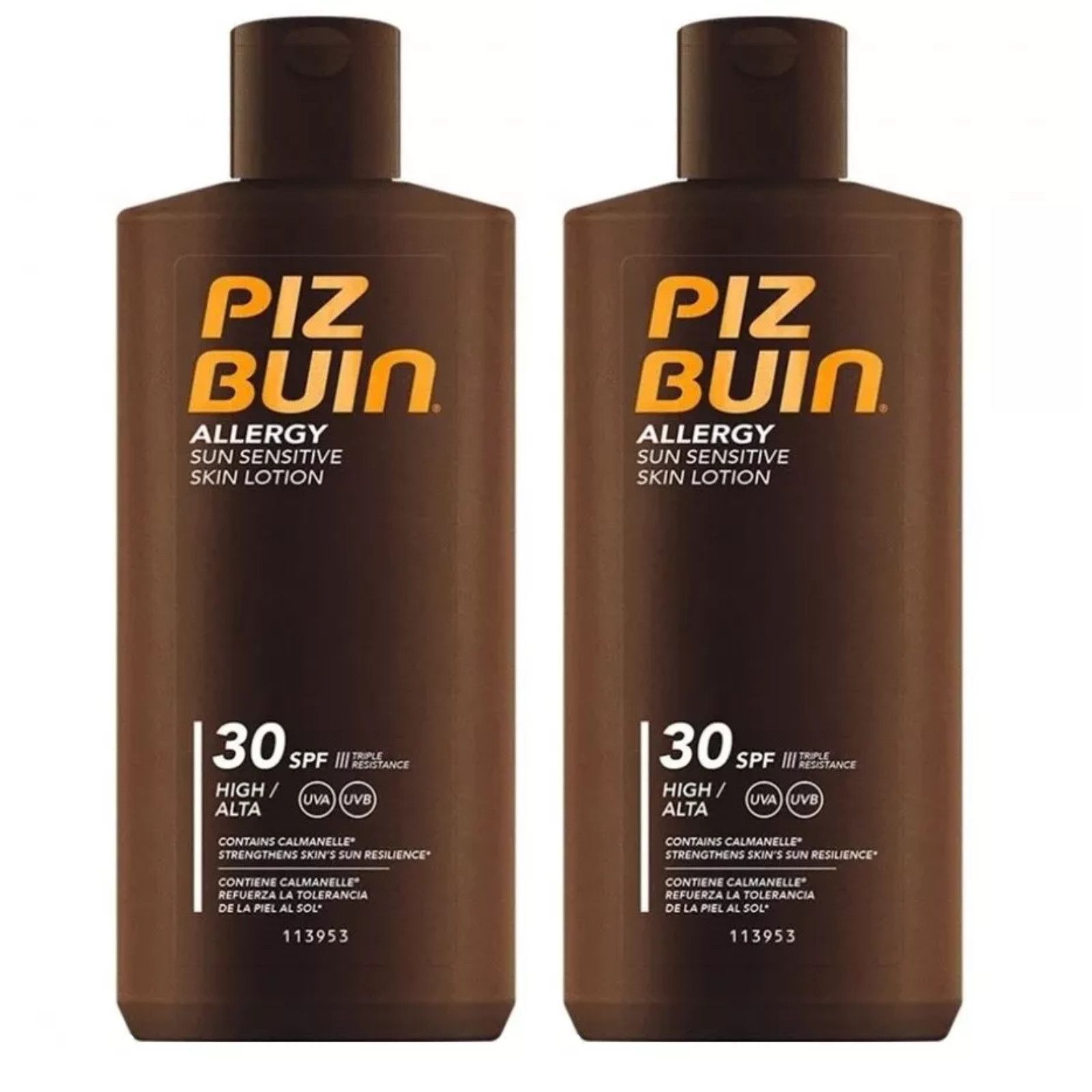 Piz Buin Moisturising Sun Lotion SF30 200Ml Allergy Sun Sensitive X 2 Pack