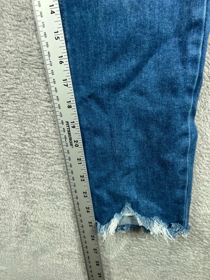 Pantalones de mezclilla JUST USA Phillip para mujer 2 azules ajustados rectos botones mosca 27x25 Foto 4 de 4