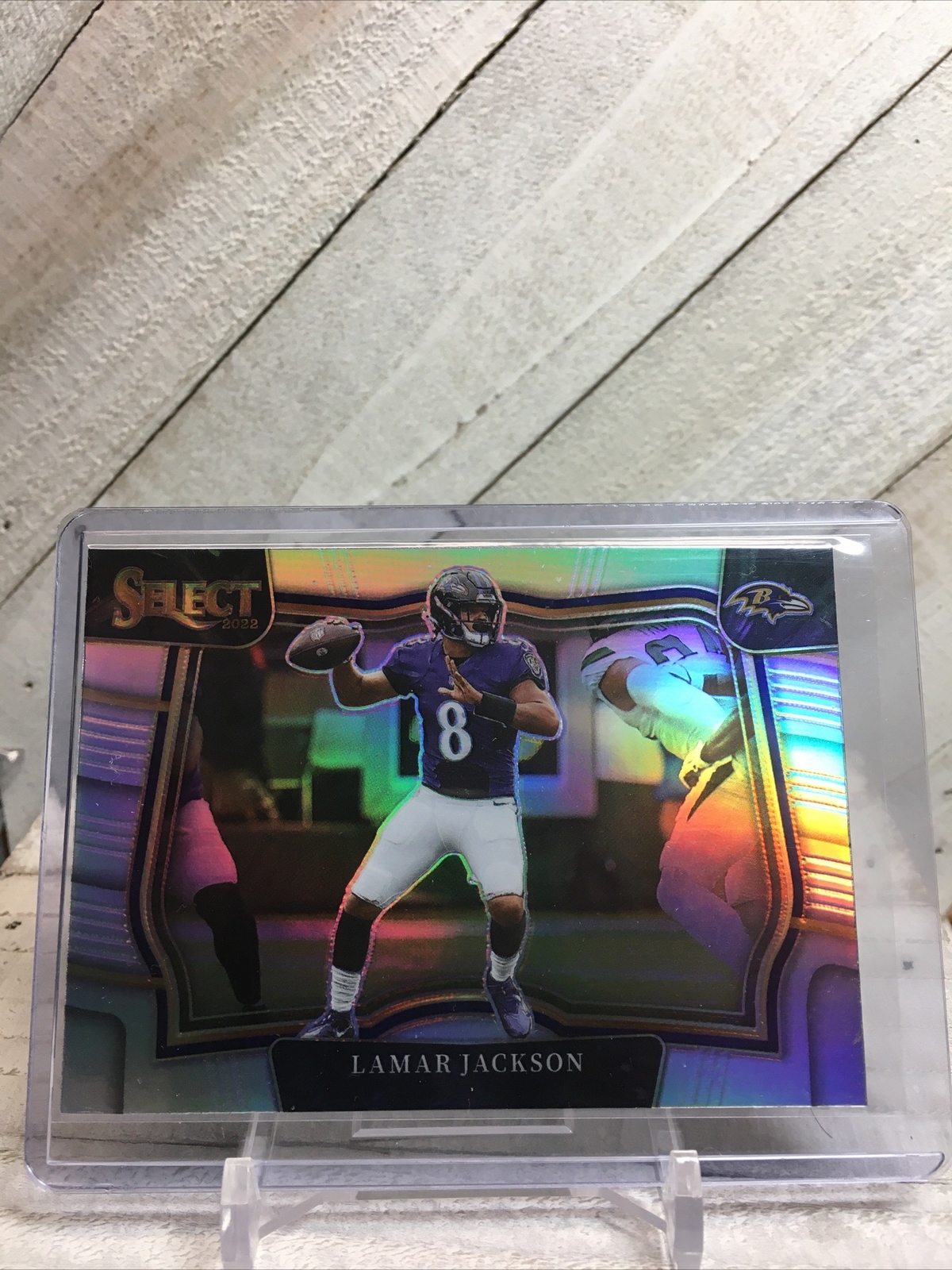 2022 Panini Select #449 Lamar Jackson Field Level Silver Prizm Baltimore Ravens