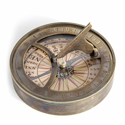 Authentic Models Sundial with Compass 18th Century Style Pocket Compass CO012A