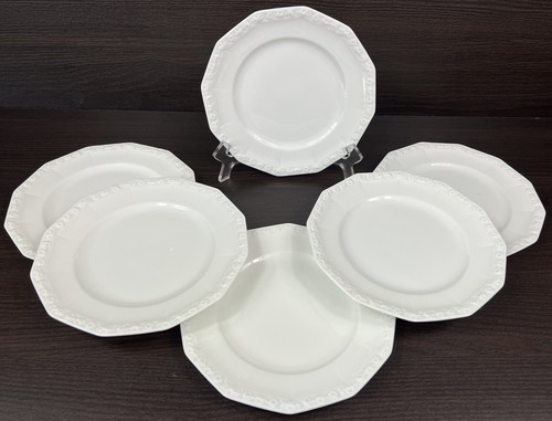 6 Beautiful Rosenthal Maria White Floral Rimmed Salad Plates - Picture 4 of 9