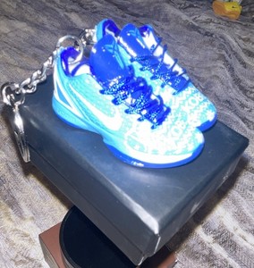 Kobe Bryant Sneaker Keychains, Set of  2 (Right & Left) Blue/Light Blue/ White