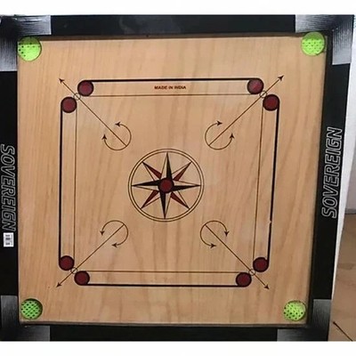 Carrom Brett 26  x 26  Holzspiel KOSTENLOSE ANFÄNGERMÜNZEN & STÜRMER DRINNEN OUTDOOR