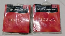 2 PAIR Vintage No Nonsense Regular Pantyhose Sheer Toe J63 TAN Size B NIP