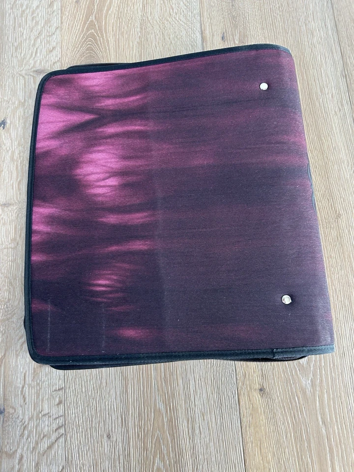 Carpeta con cremallera de 3 anillos diseño tribal vintage Mead de los años 90 coleccionable nueva púrpura Foto 3 de 4