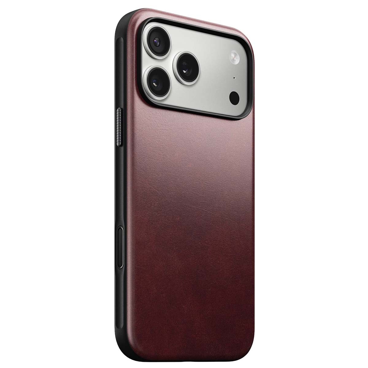 Coque antichoc iPhone 17 Pro Max Nomad cuir bordeaux avec protection renforcée