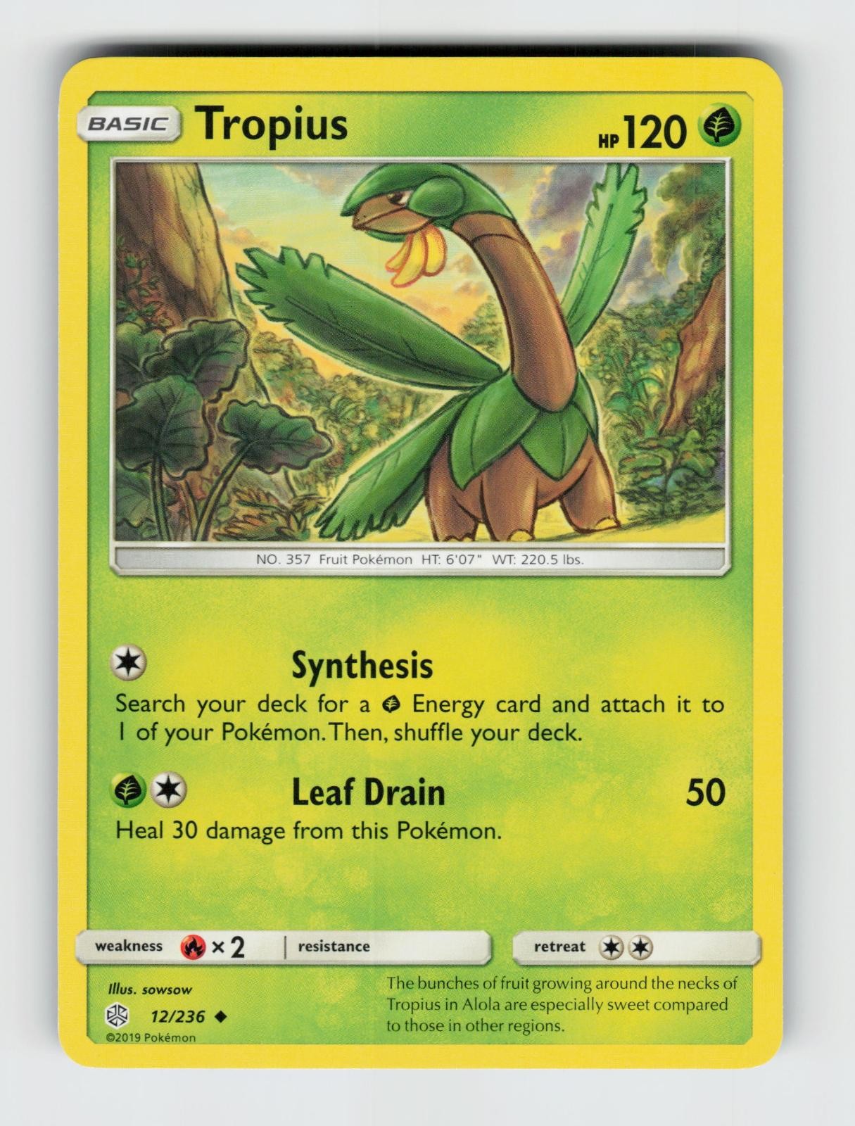 Tropius 12/236 Uncommon Cosmic Eclipse Pokemon 2019 Lightly Played