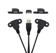 USB 2.0 Male to Dual Female Charging Extension 5 feet, 1 pcs