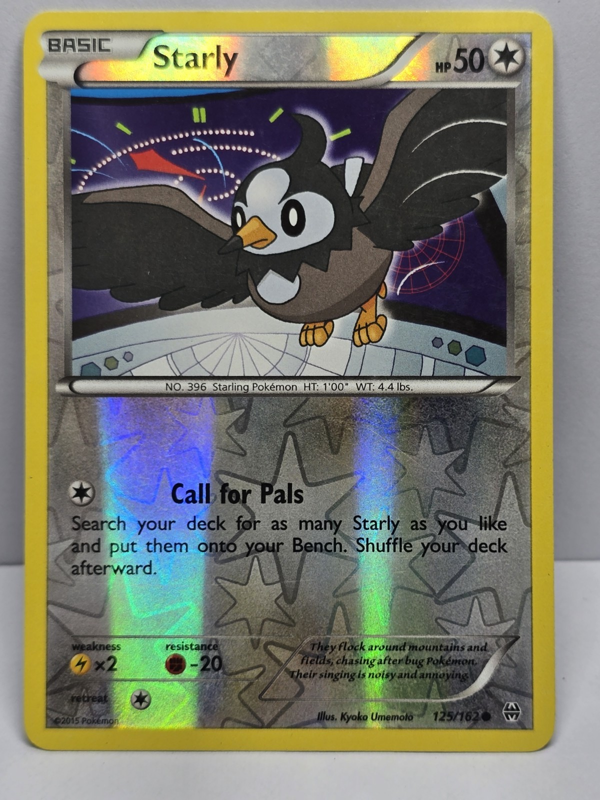 Starly 125/162 BREAKthrough Reverse Holo Common Pokémon Card 