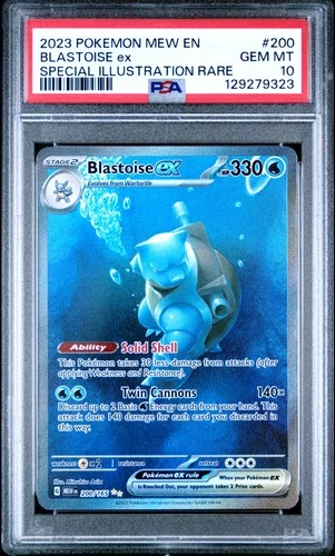 2023 POKEMON MEW EN-151 SPECIAL ILLUSTRATION RARE #200 BLASTOISE EX PSA 10