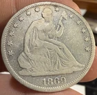 1869 Seated Liberty Half Dollar