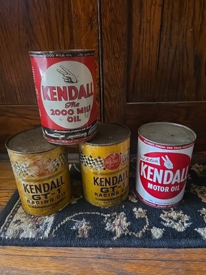Rare- 80 + years old, vintage Kendall motor oil quart can, full, unopened.
