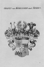 1820 - Königsacker Neuhaus Coat Of Arms Heraldry Crest Copper 79254