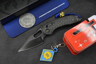 NEW Microtech Stitch-Ram-Lok Carbon Fiber Black DLC w/ Fallout Pack & Bead