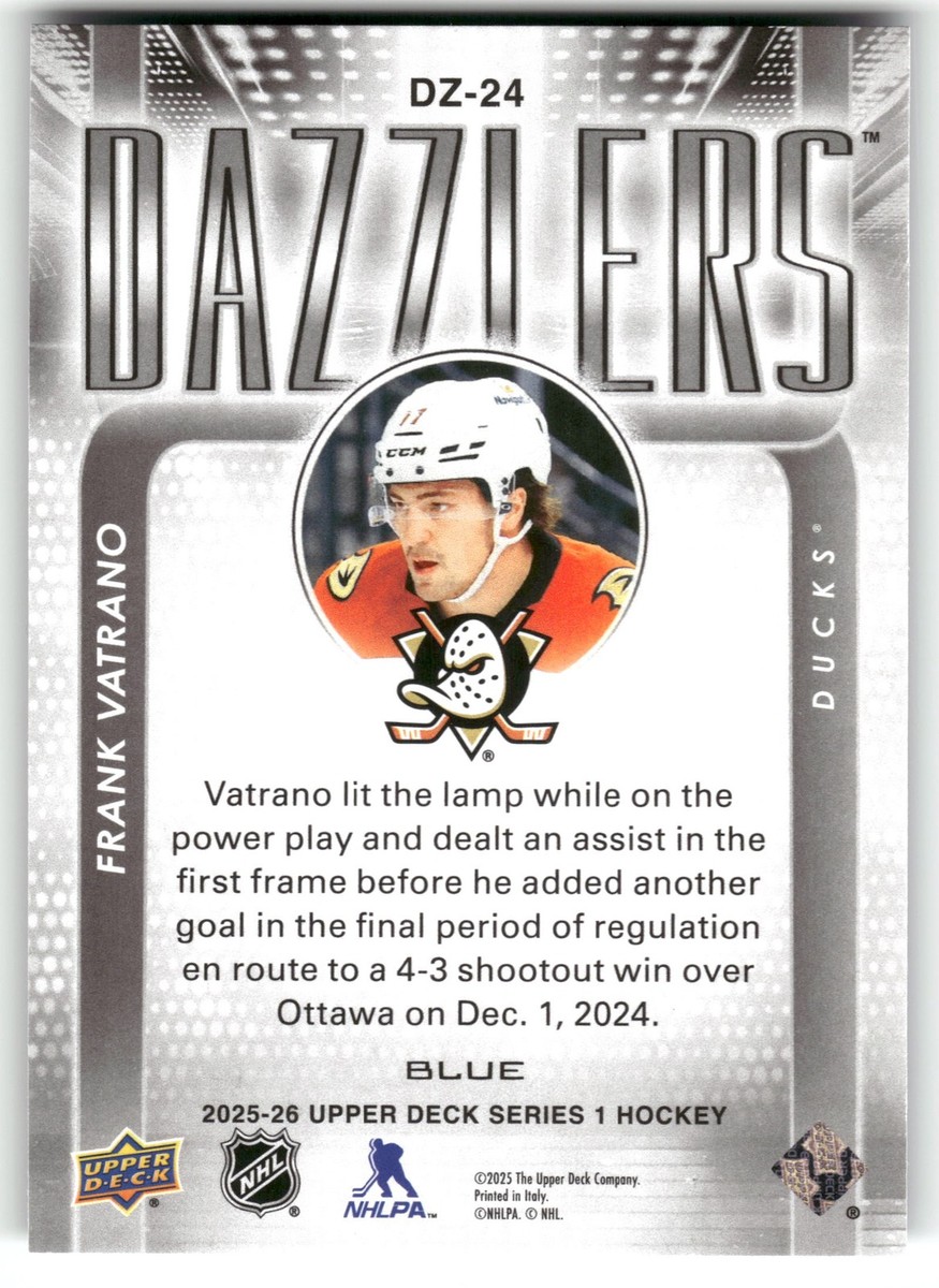 2025-26 Upper Deck Series 1 - Dazzlers Frank Vatrano #DZ-24 Blue