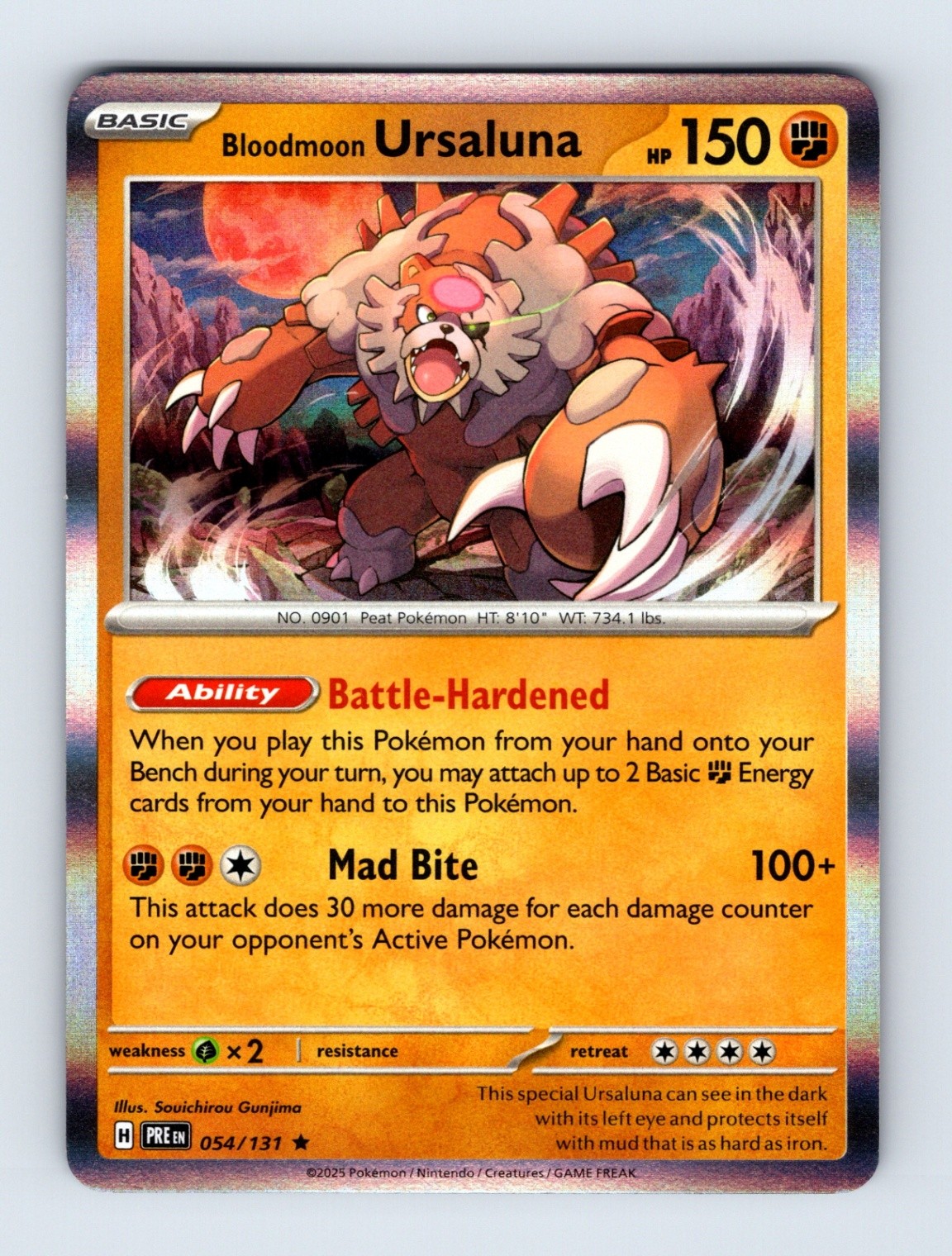 Bloodmoon Ursaluna - Prismatic Evolutions 054/131 - Holo Rare - NM - Pokémon TCG