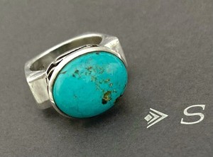 SILPADA Sterling Silver Filigree TURQUOISE Fancy Square Band Ring~#R0786~Size 7