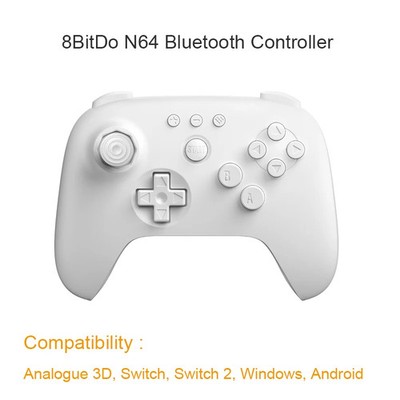 8BitDo N64 Bluetooth Controller with Hall Effect Joysticks for Switch, Switch 2