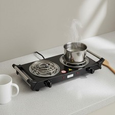 Portable Electric Cooktop Adjustable Temperature Control Double Coil Electric