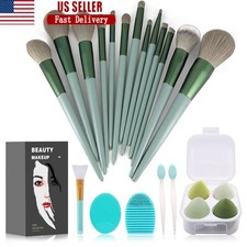22Piece Makeup Brush Set W/ Soft Bristles Storage Bag  Silicone Tools New