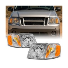 AKKON - For 2001-2005 Ford Explorer Sport Trac Chrome Housing Headlight  Cor...