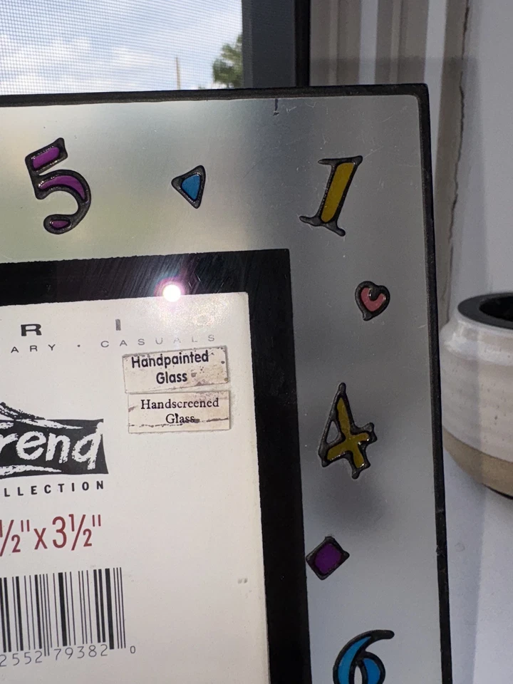 Furio Contemporary Casuals Design - Hand Painted Frosted Glass Frame C 1994 - Image 4 of 4