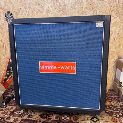 Vintage 1970er Simms Watt 100 4x12 Gitarrenverstärker Lautsprecherbox Fane 122233