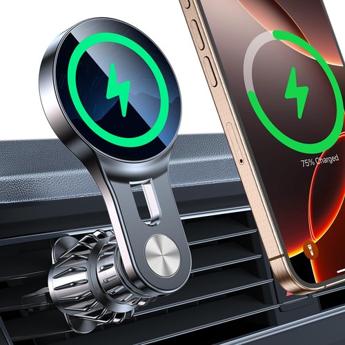 pour Chargeur Voiture 15W Magsafe【Bras Long】 Chargeur Voiture Sans Fil Magnétique Mag...