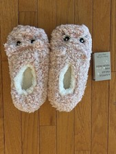 Oh So Comfy Kitty Cat Slippers Women's Size 38/39 -7/8 Pink Fuzzy Warm Slippers
